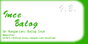 ince balog business card